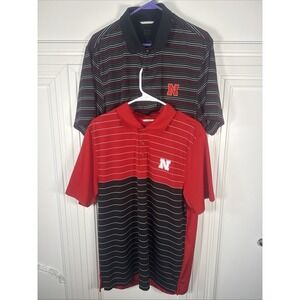 Nebraska Husker Cornhusker Mens Golf Shirt Bundle Size Large Cutter &‎ Buck